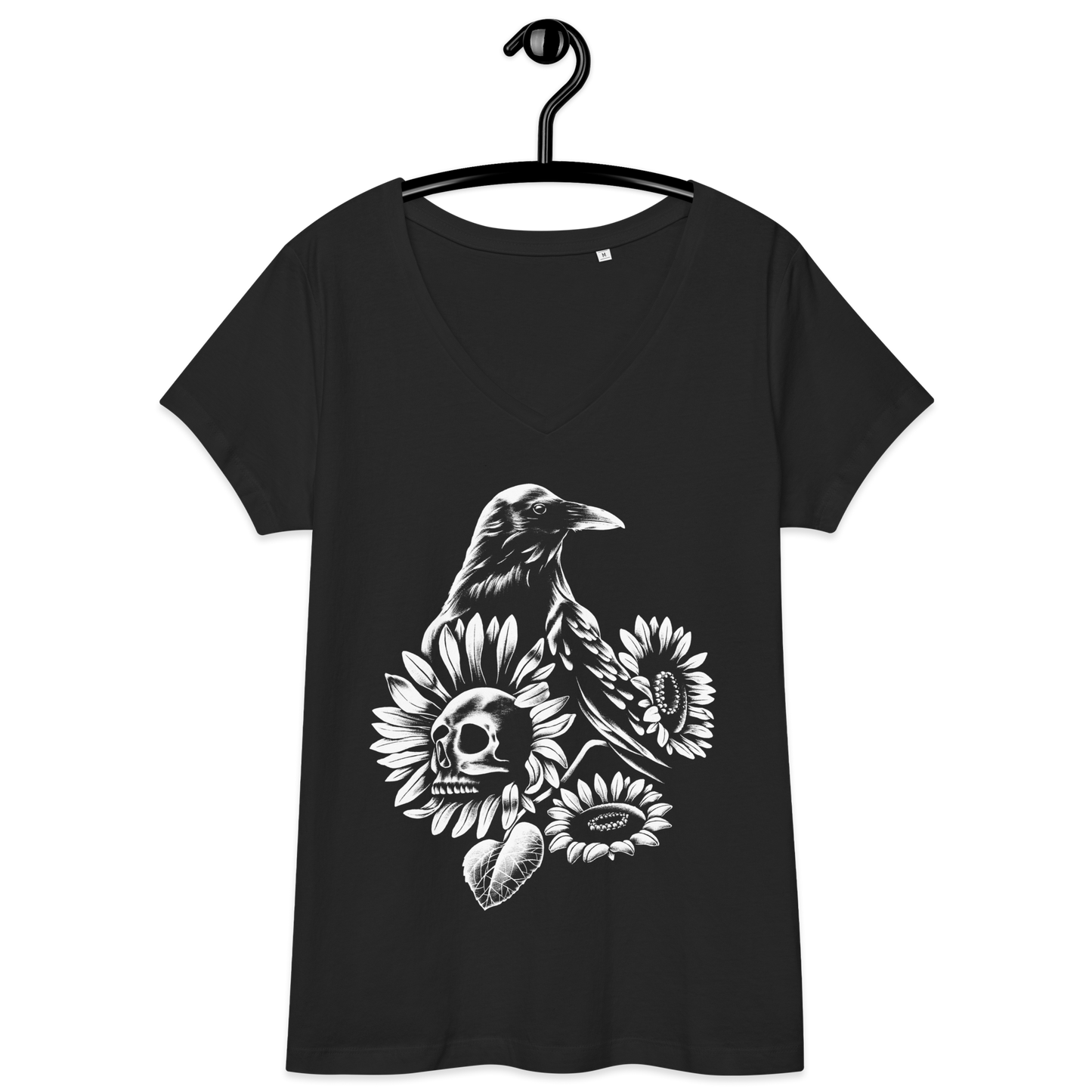 Woman v-neck t-shirt Raven